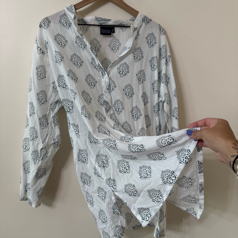 MADISON MATHEWS cotton top — size XL